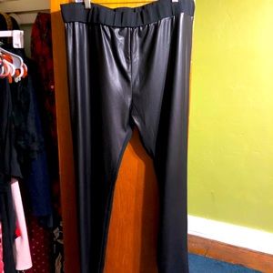 Pleather front leggings